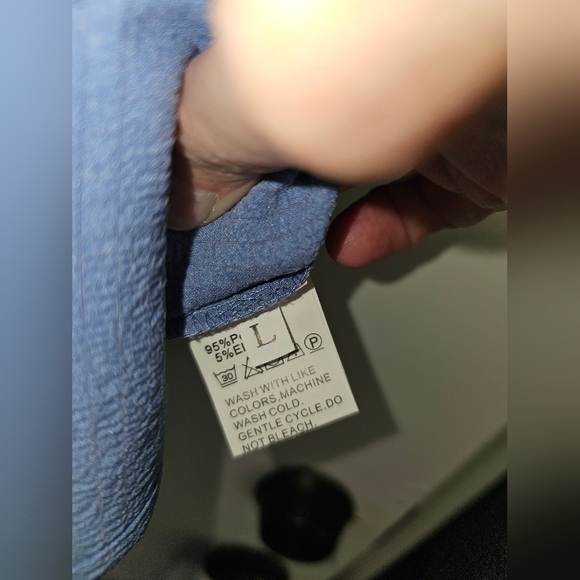 Blue Ruffle Sleeve Button-Up Top - Picture 3 of 3